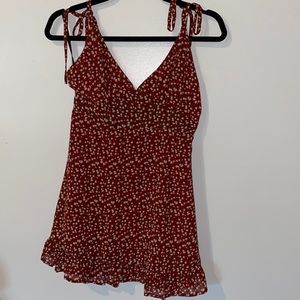 Red floral dress